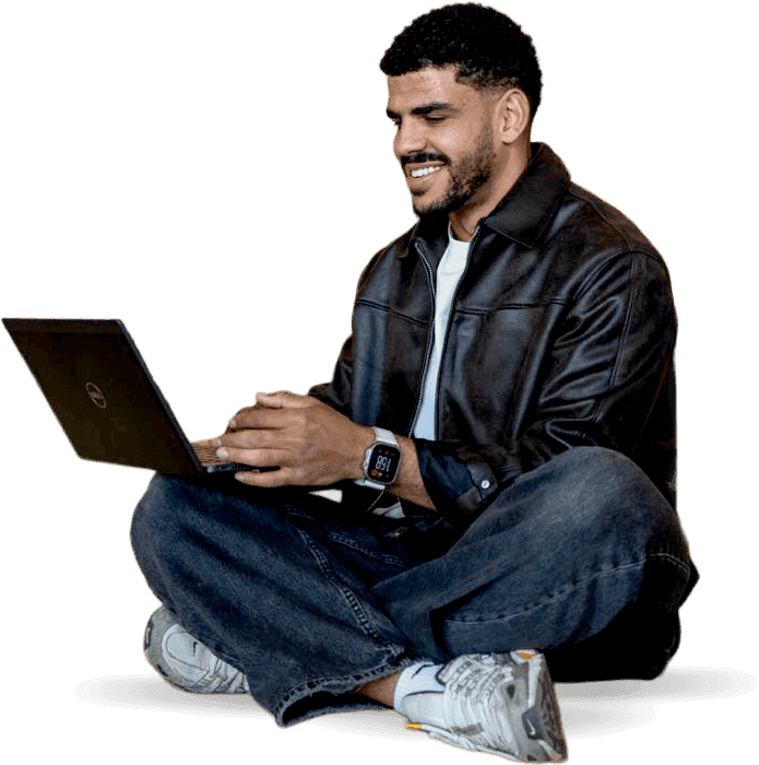 Person working with laptop